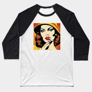 Pop Smoking Girl Baseball T-Shirt